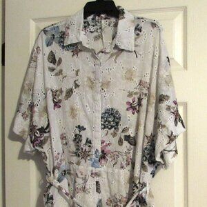 OLIVACEOUS Eyelet Romper Great For Cruise Wear  Size L